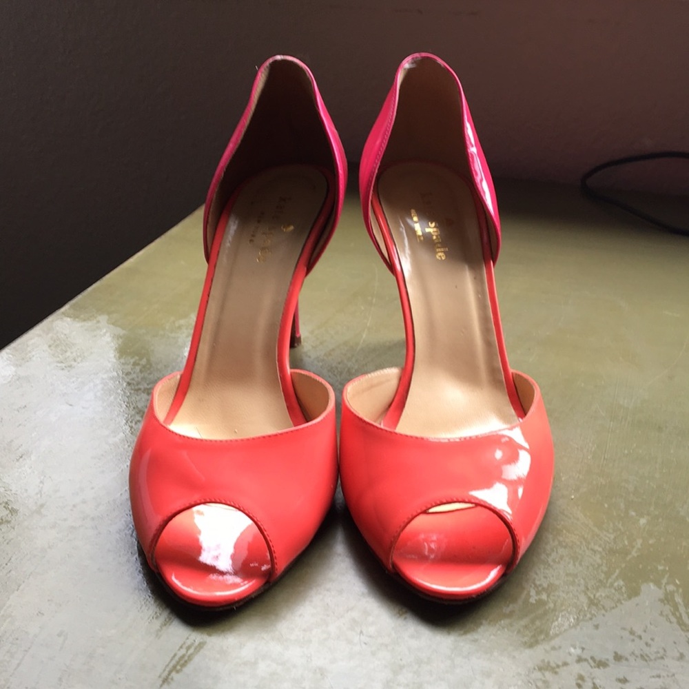 Kate Spade, two toned, peep toed heels, size 9.